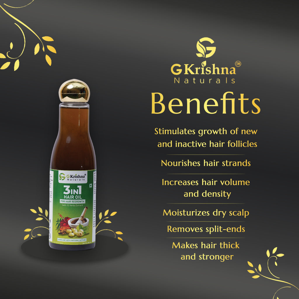 3 in 1 Herbal Hair Oil With 32 Herbs Extract for Hair Growth