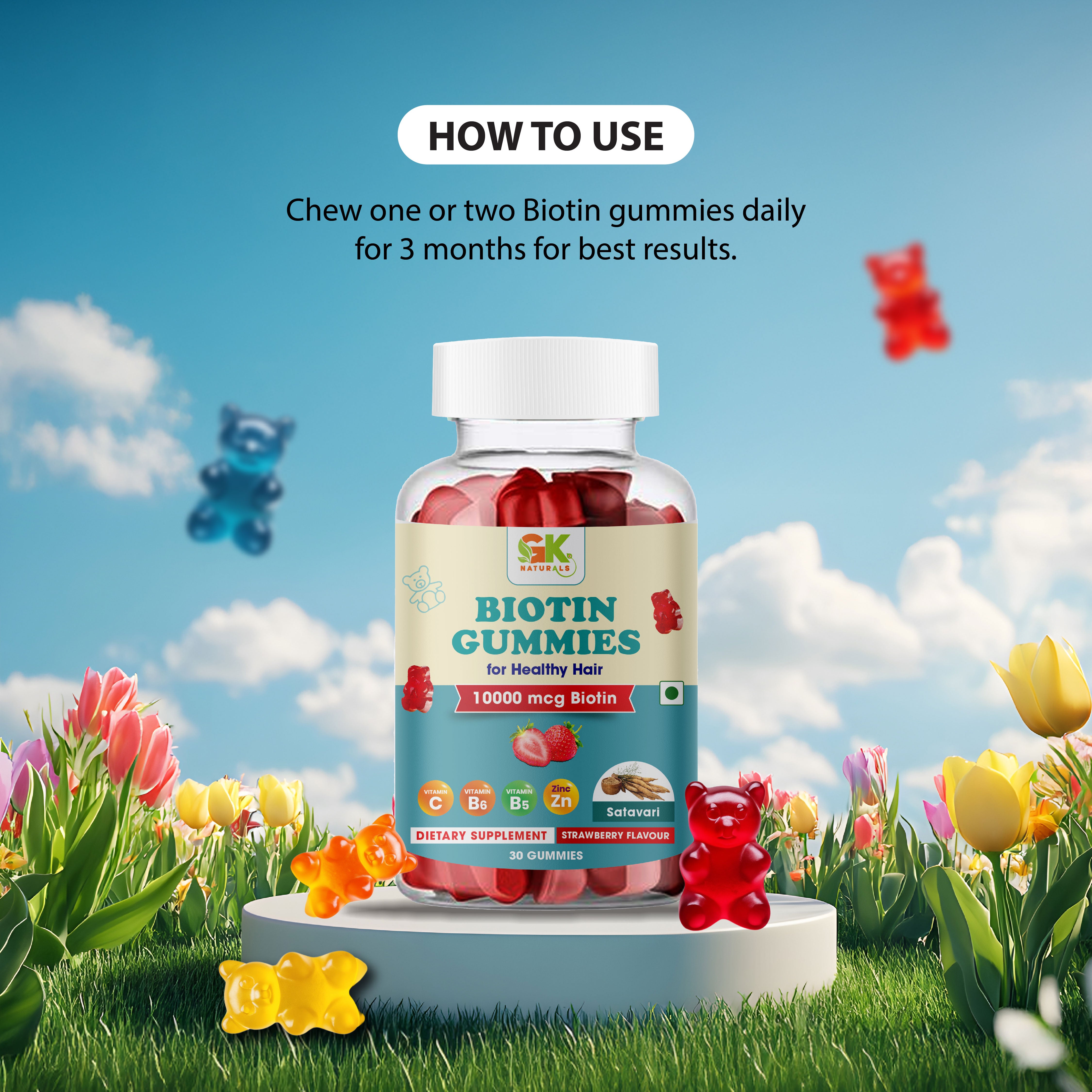 Hair Growth Biotin Gummies