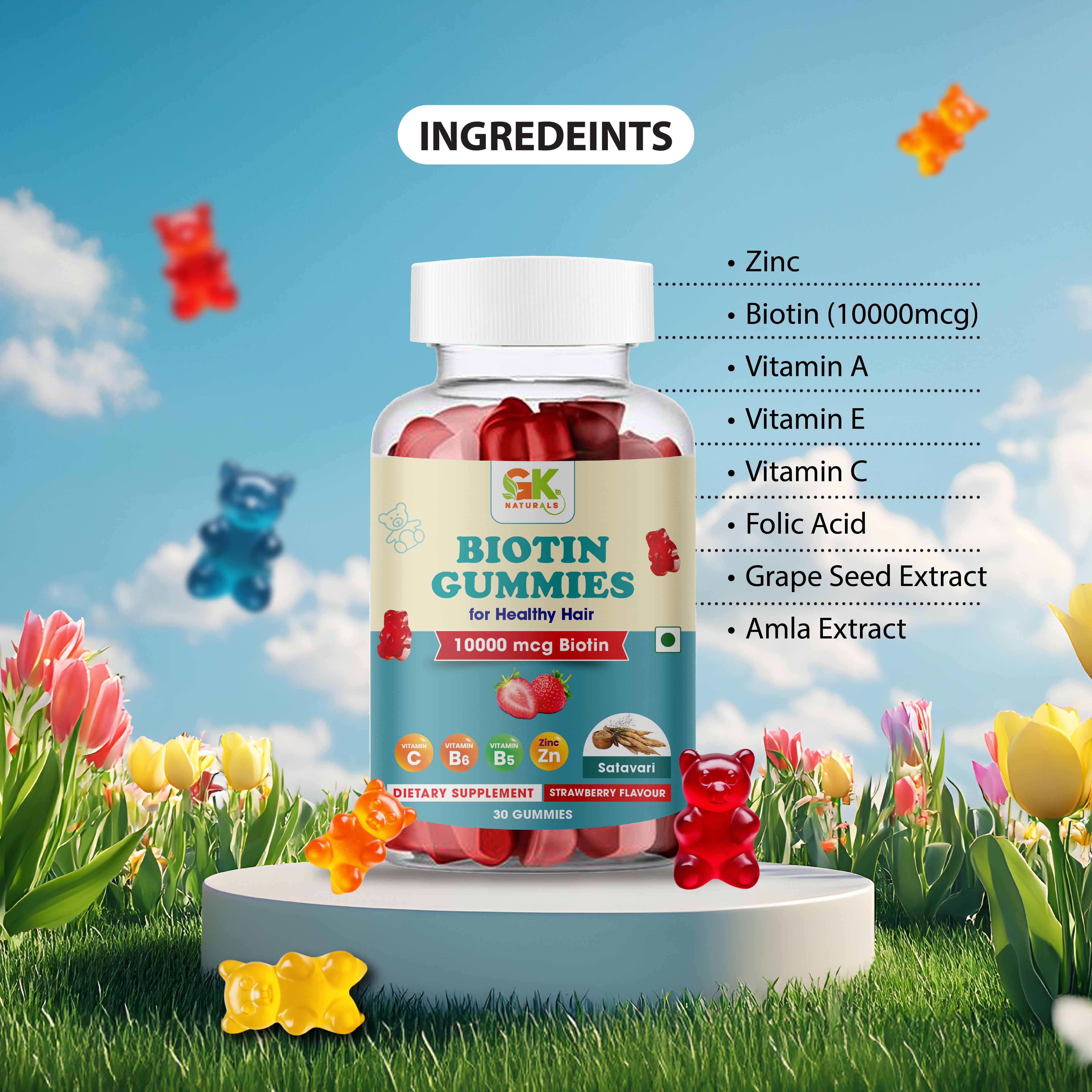Hair Growth Biotin Gummies
