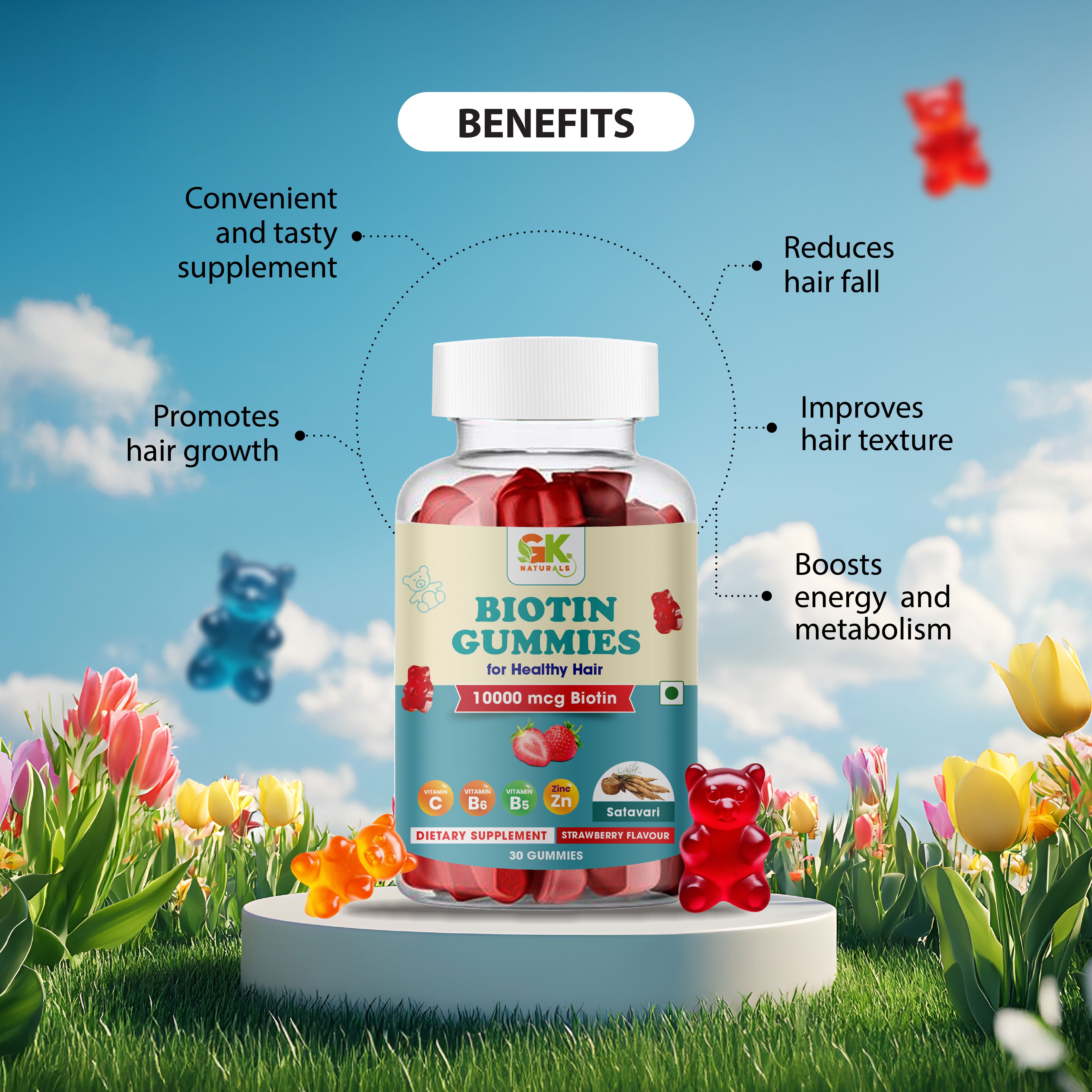 Hair Growth Biotin Gummies