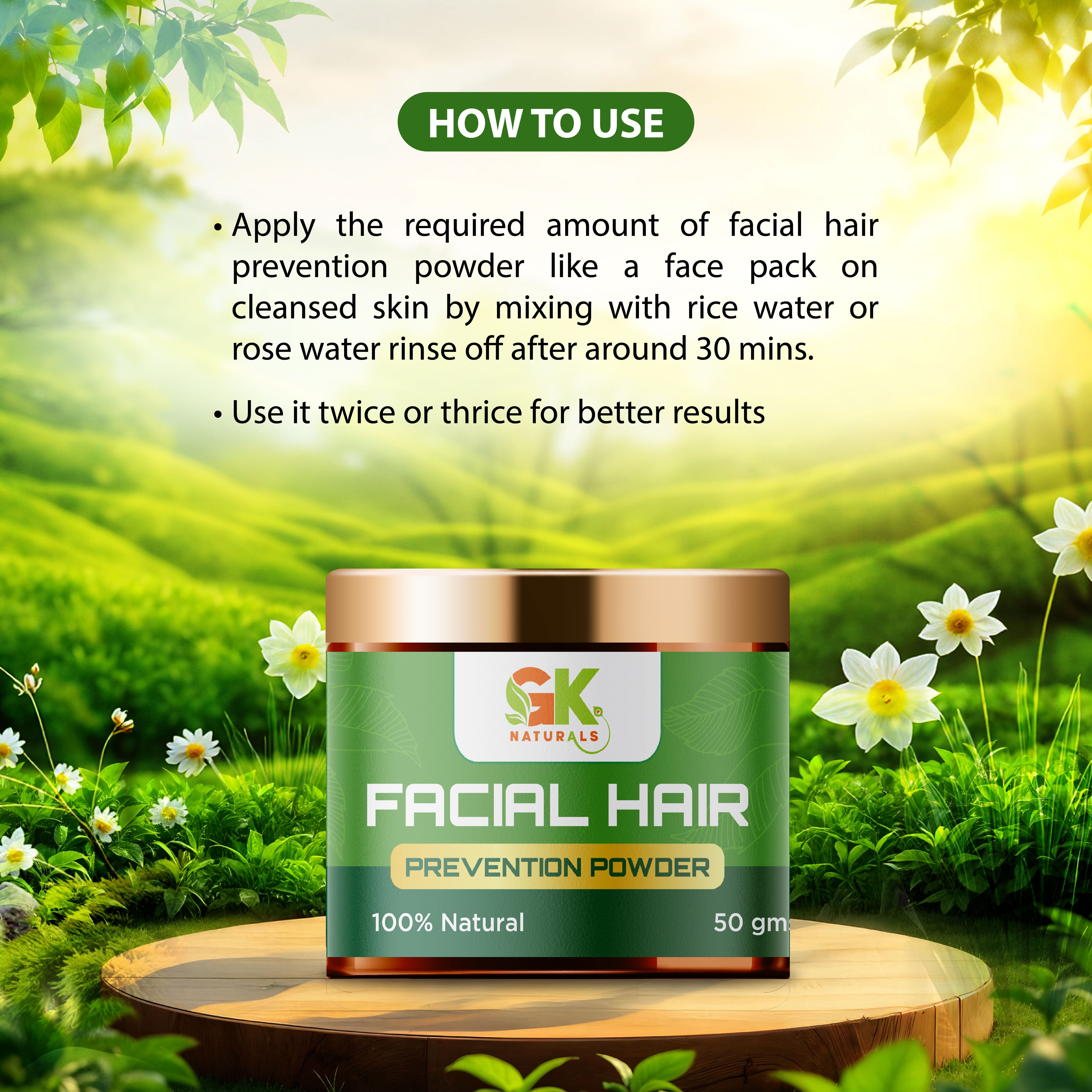 Facial Hair Prevention Powder