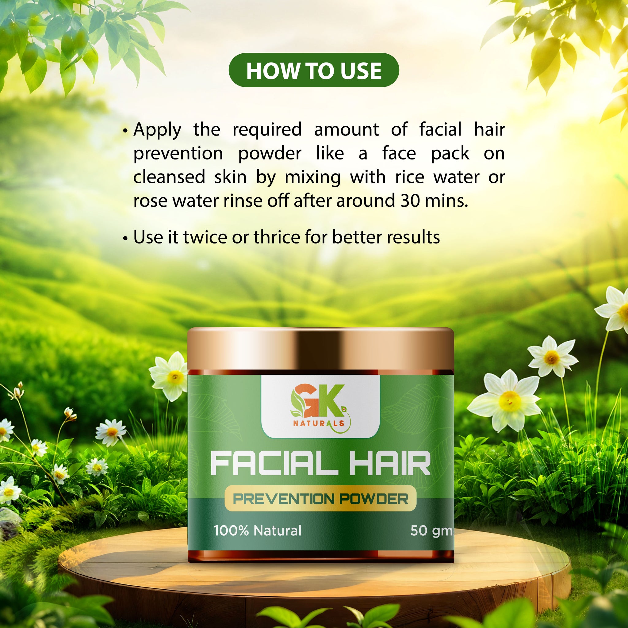 Facial Hair Prevention Powder