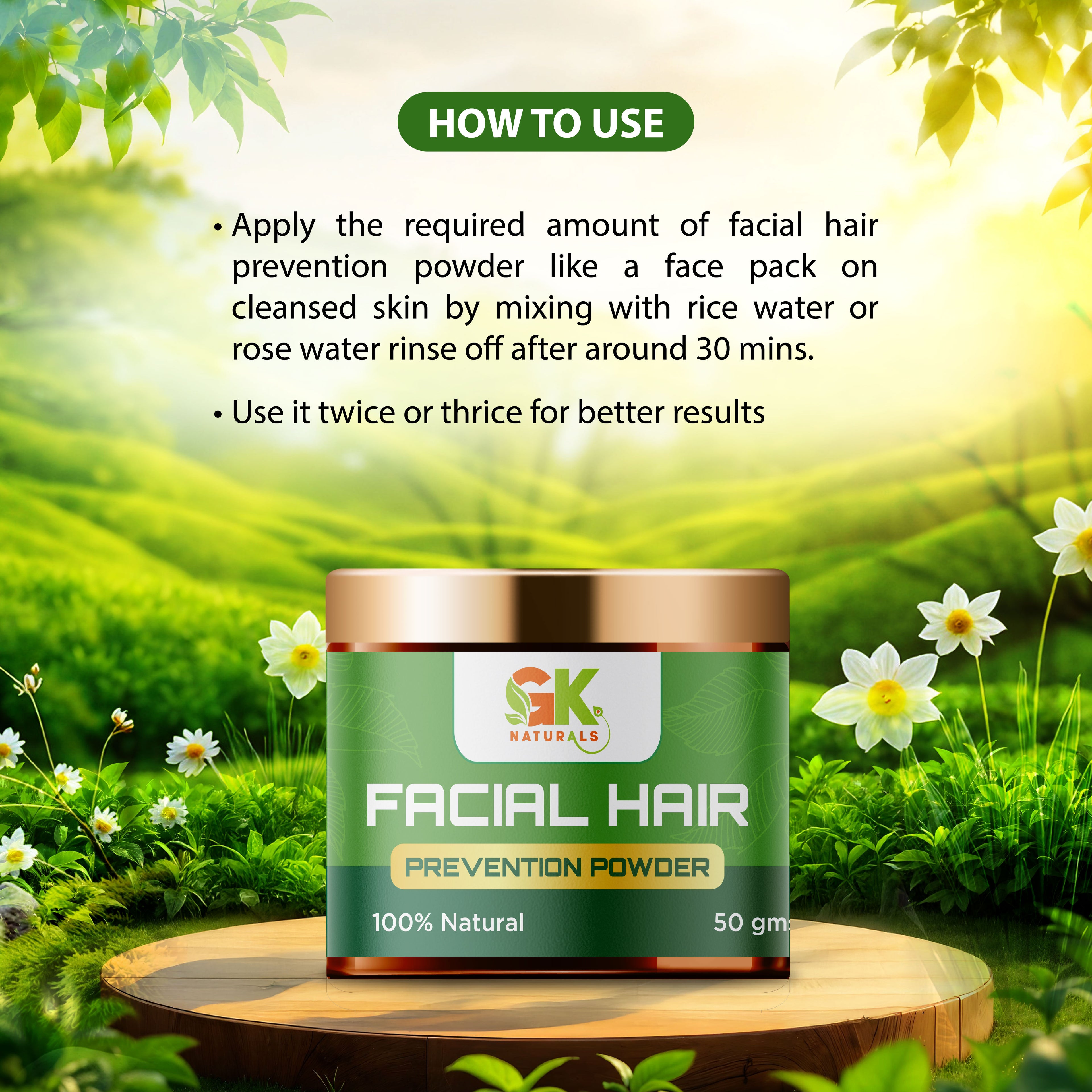 Facial Hair Prevention Powder