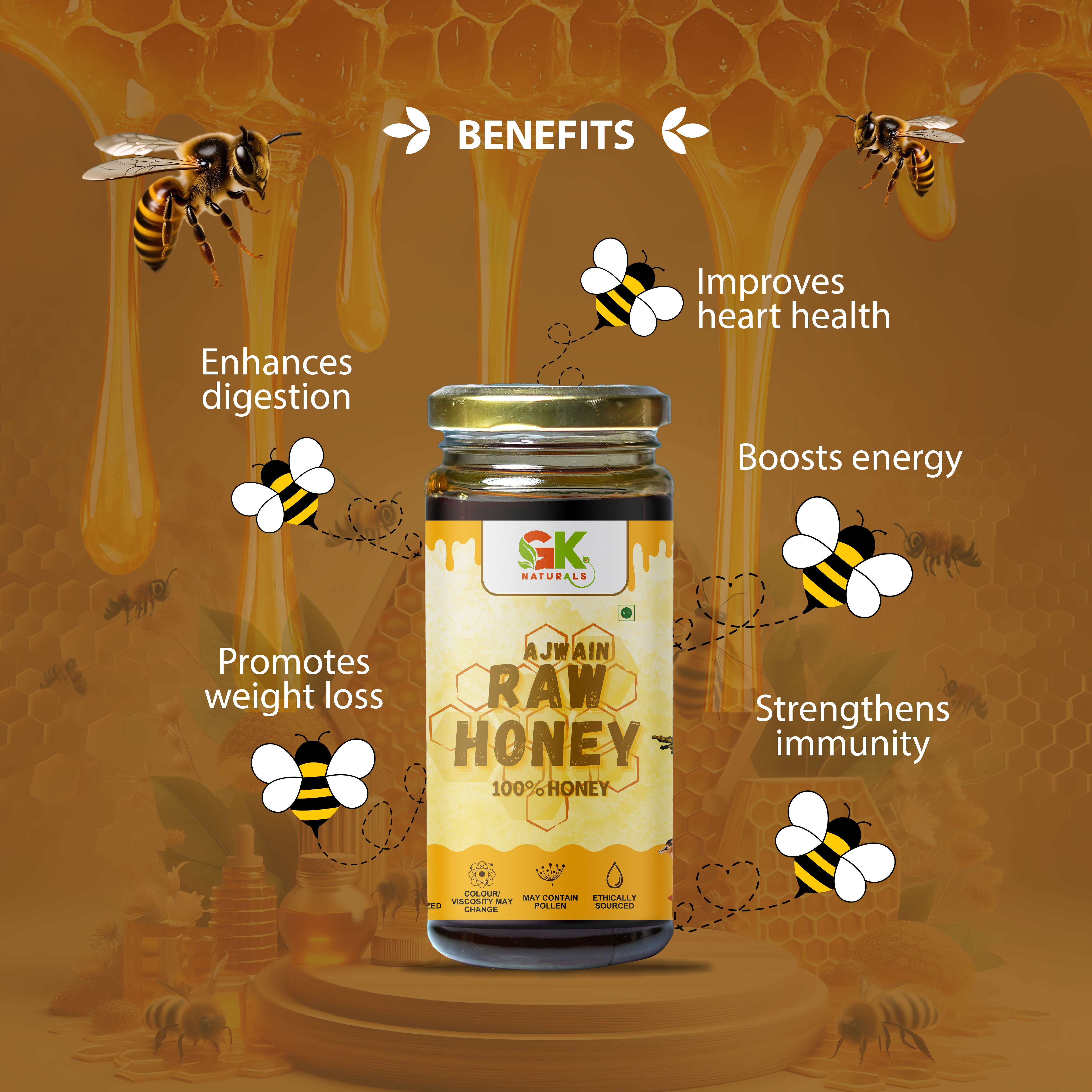 Raw Ajwain Honey 300g