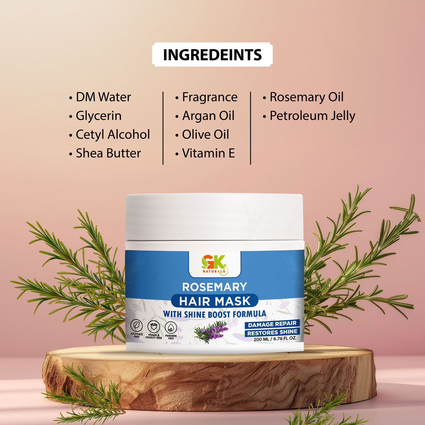 Rosemary Hair Mask with Shine Boost Formula
