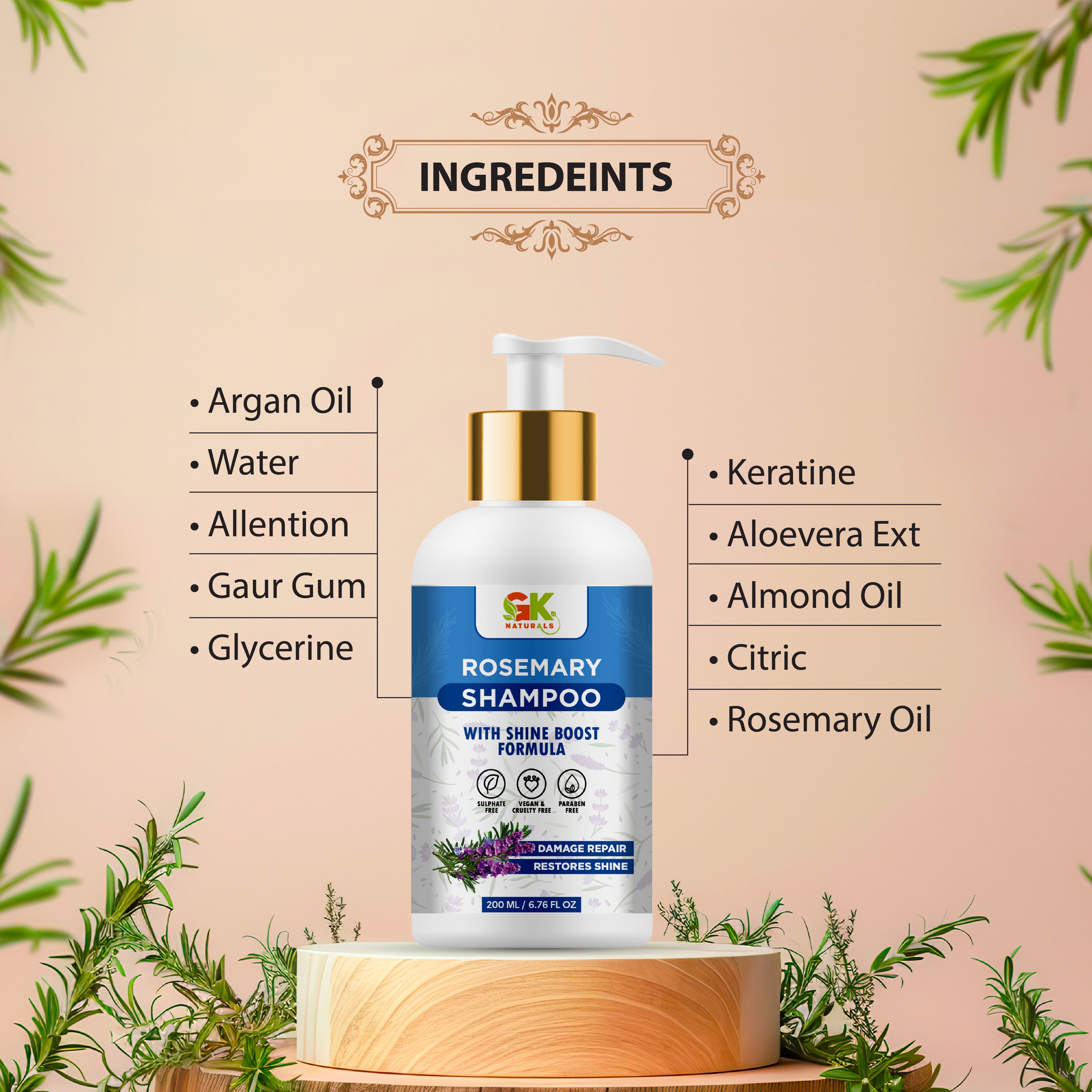 Rosemary Shampoo with Shine Boost Formula