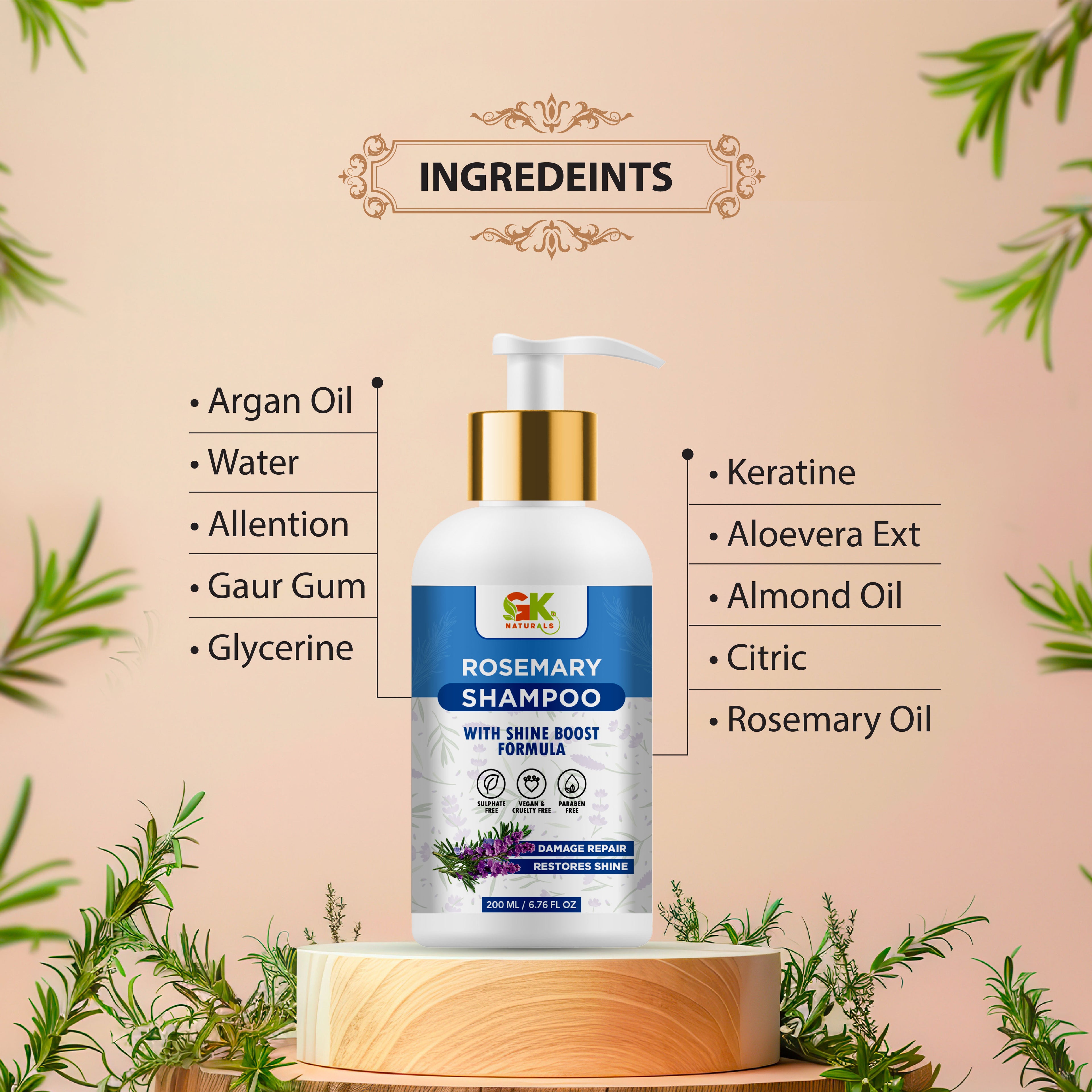 Rosemary Shampoo with Shine Boost Formula