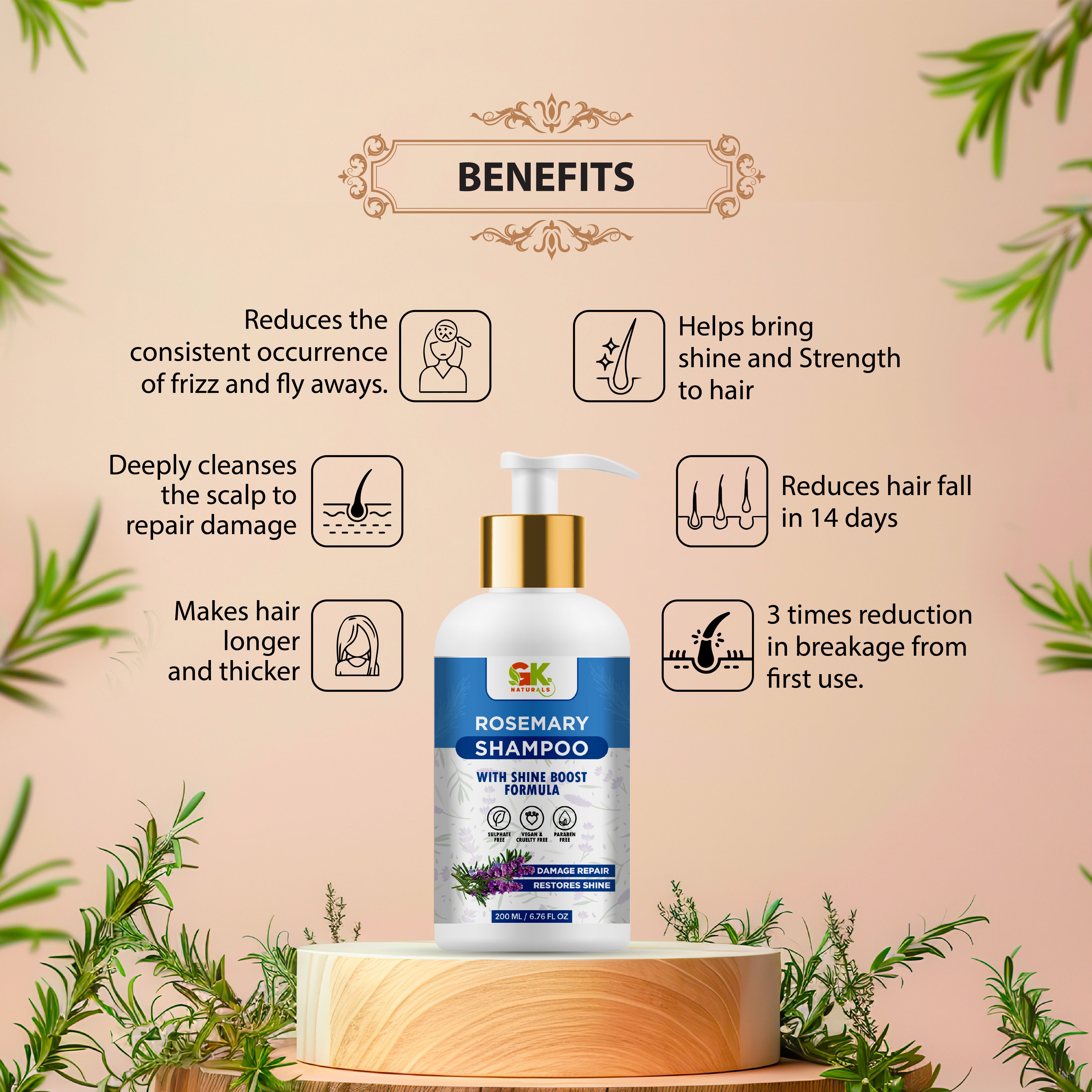 Rosemary Shampoo with Shine Boost Formula