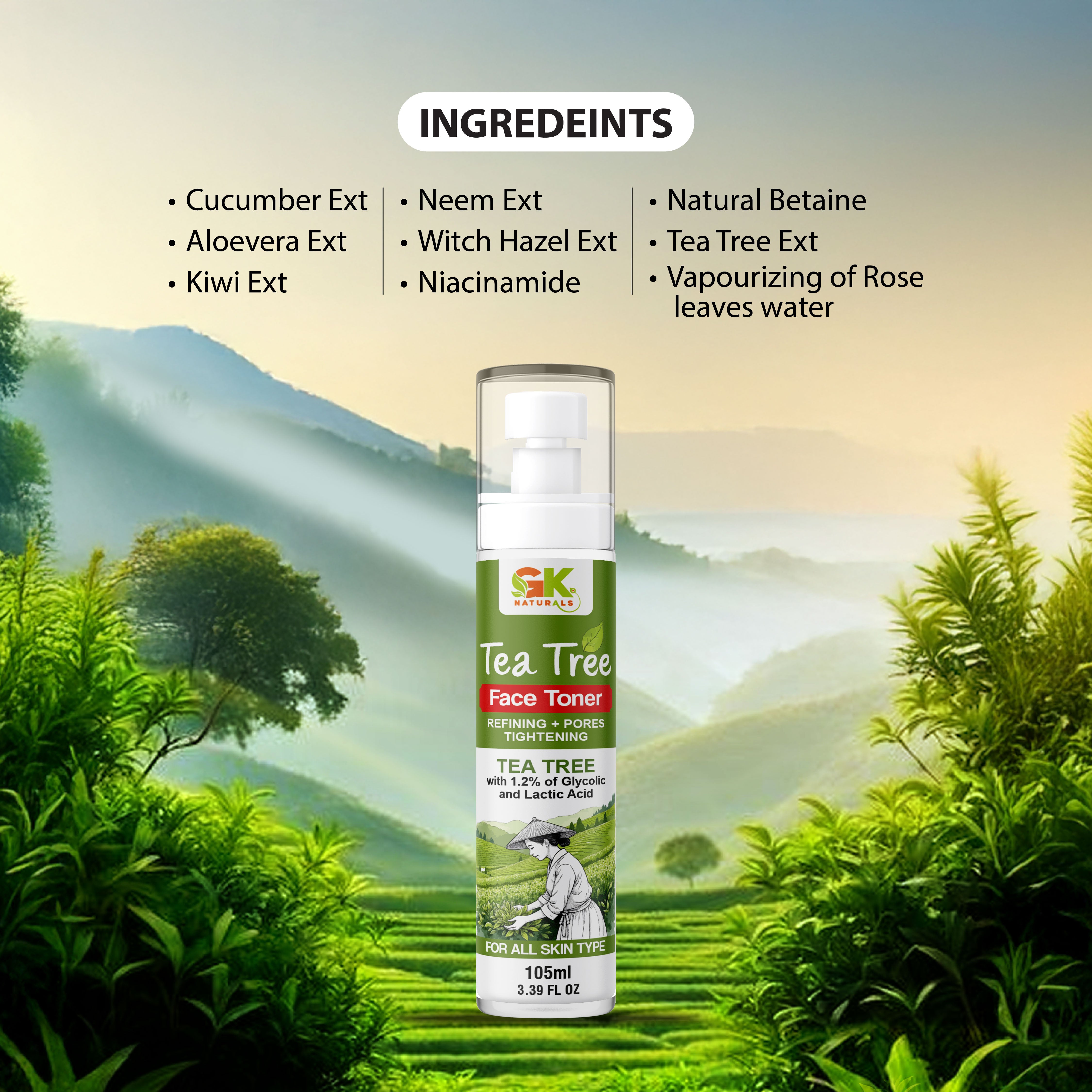 Tea Tree Toner with 1.2 % Glycolic acid