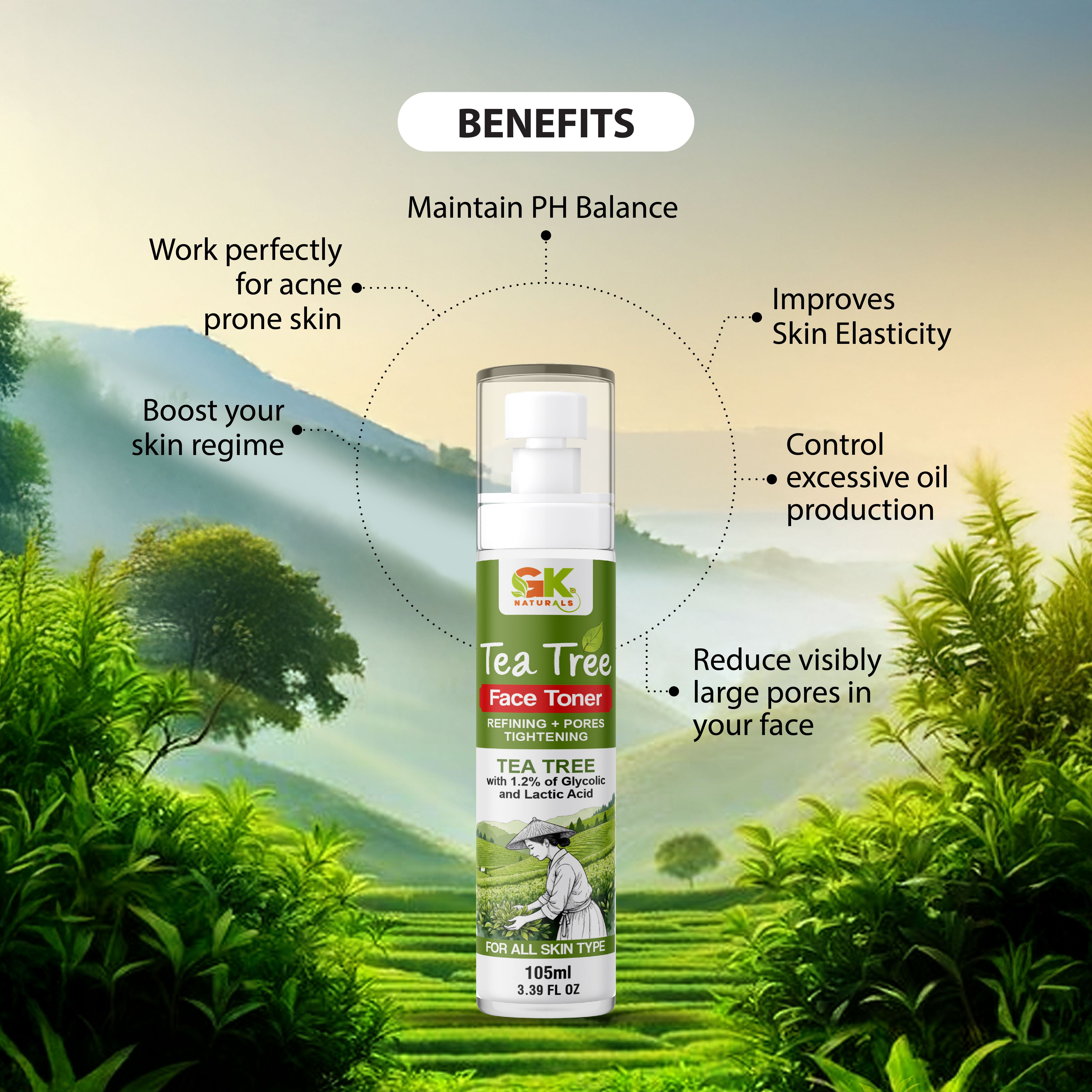 Tea Tree Toner with 1.2 % Glycolic acid