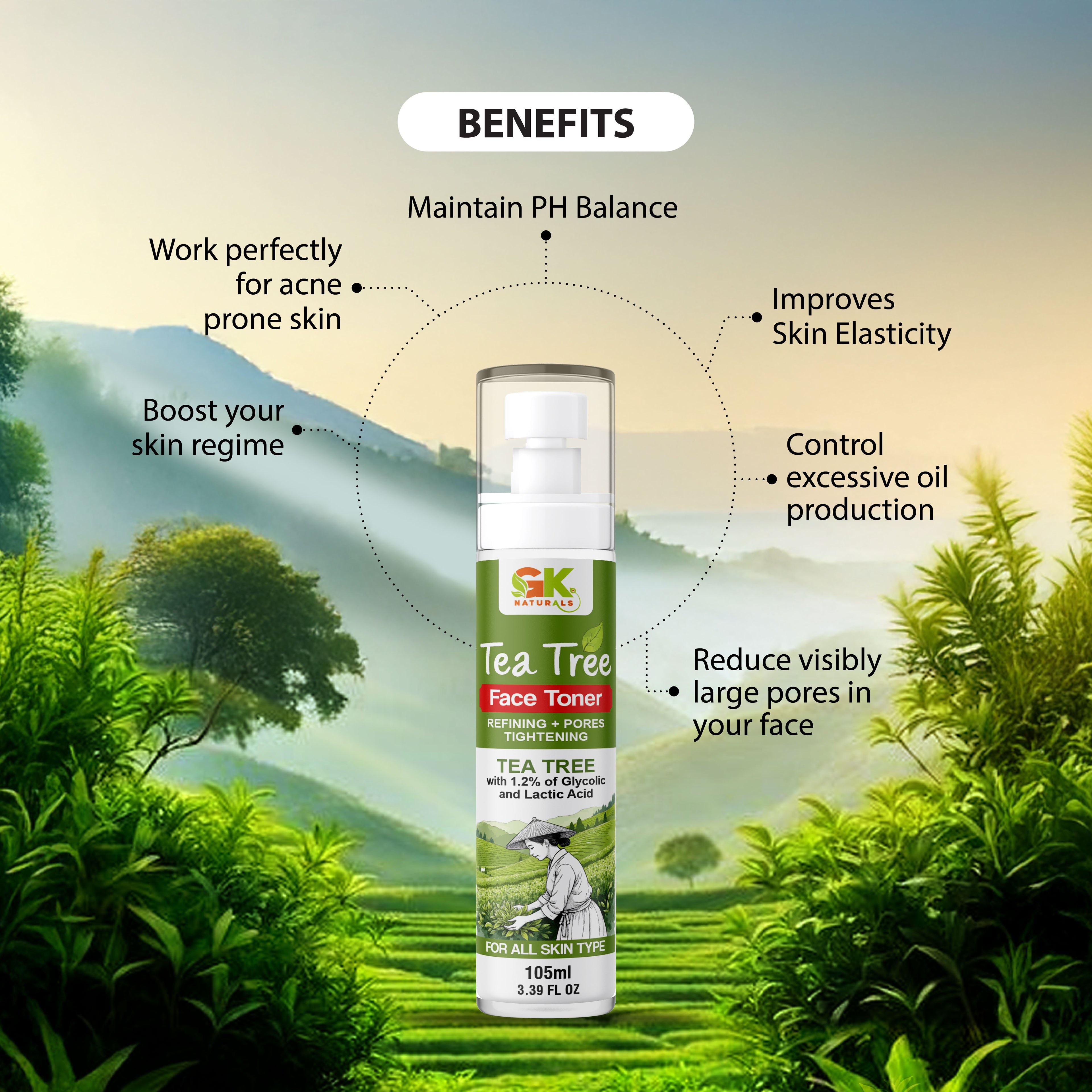 Tea Tree Toner with 1.2 % Glycolic acid